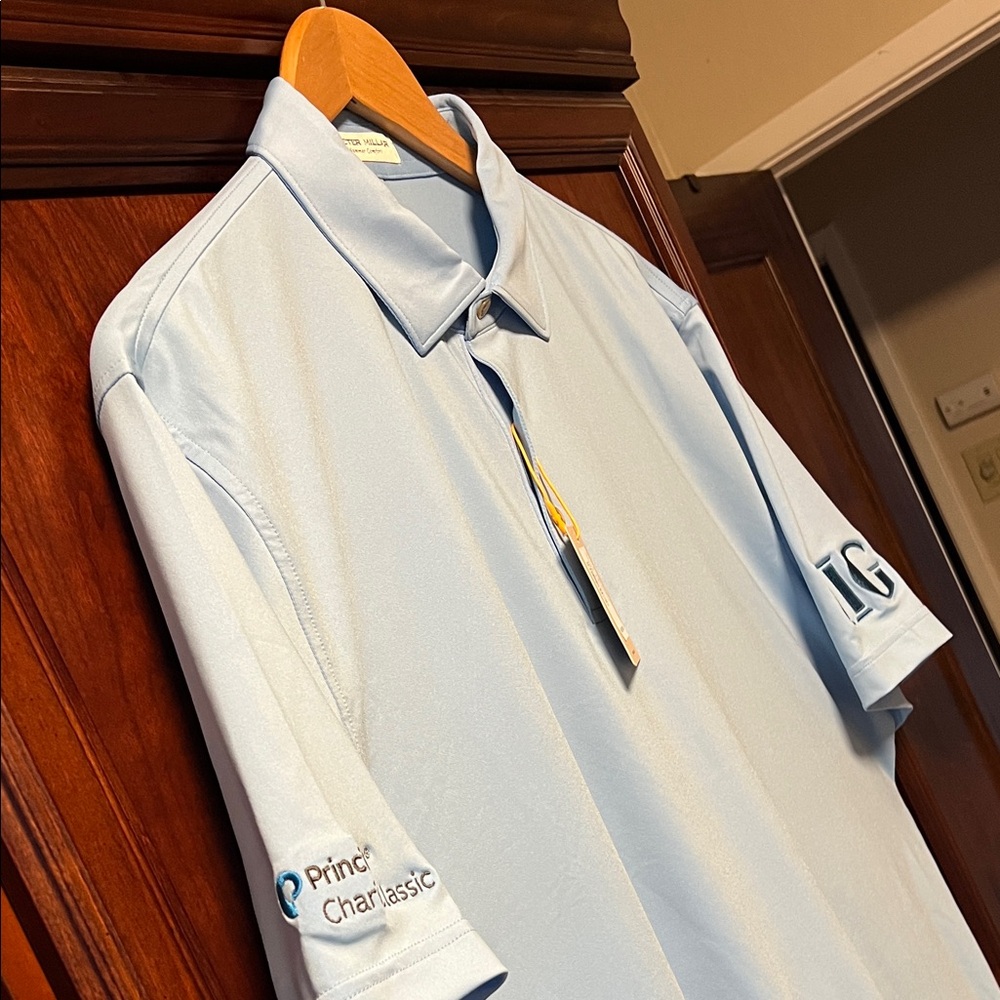 Brand New Peter Millar Summer Comfort Crown Sport Sun UPF 50+ Light Blue Polo! - Picture 7 of 15